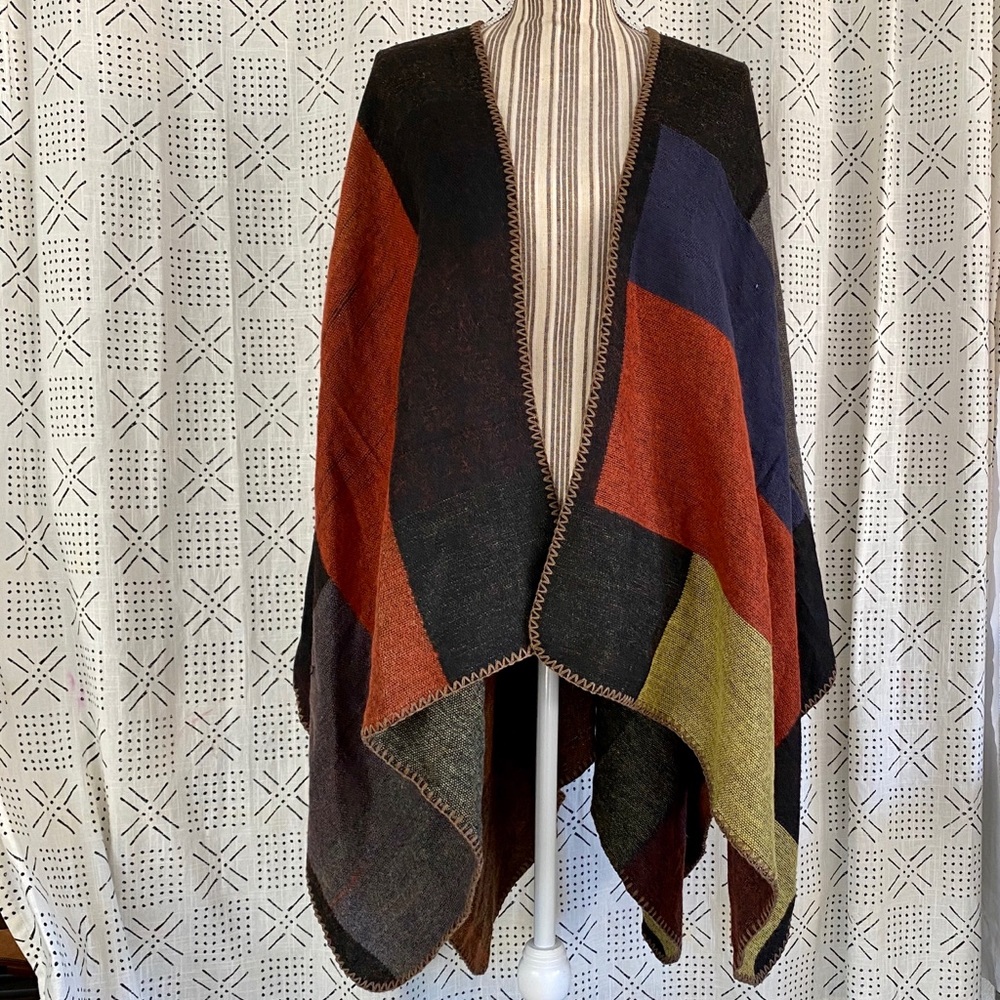 Vici Collection Color Block Poncho - Picture 2 of 3